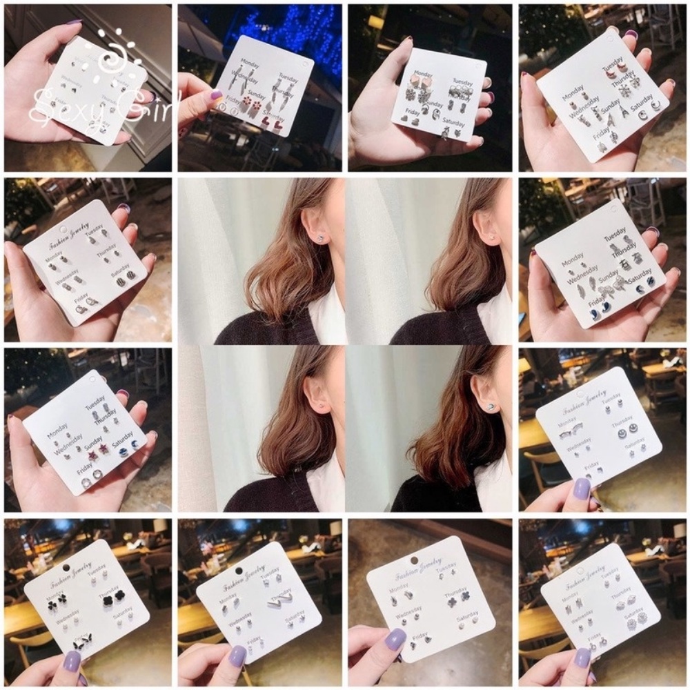 Bộ 6/7 Khuyên Tai Đính Ngọc Trai Quyến Rũ Cho Nữ