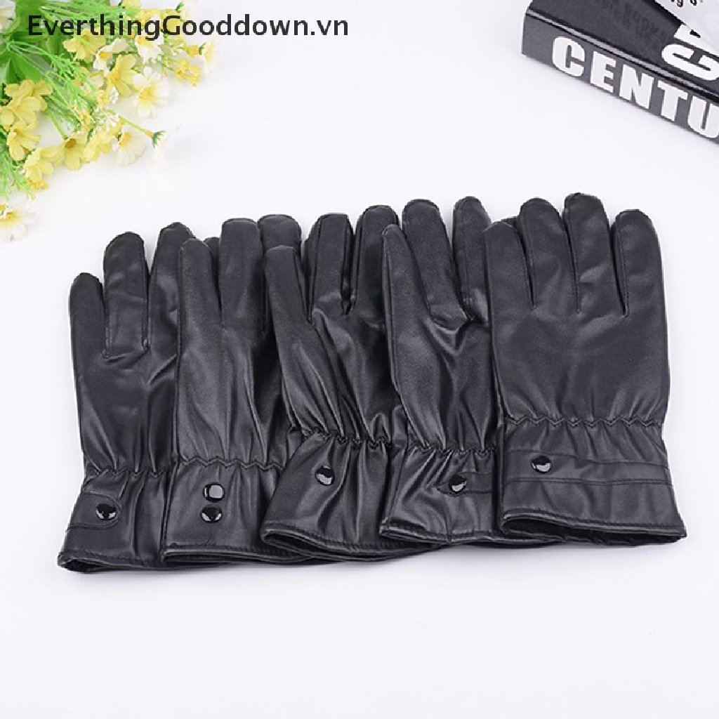 Găng Tay Da PU Cảm Ứng Màn Hình Chống Gió Ấm Áp Chống Thấm Nước