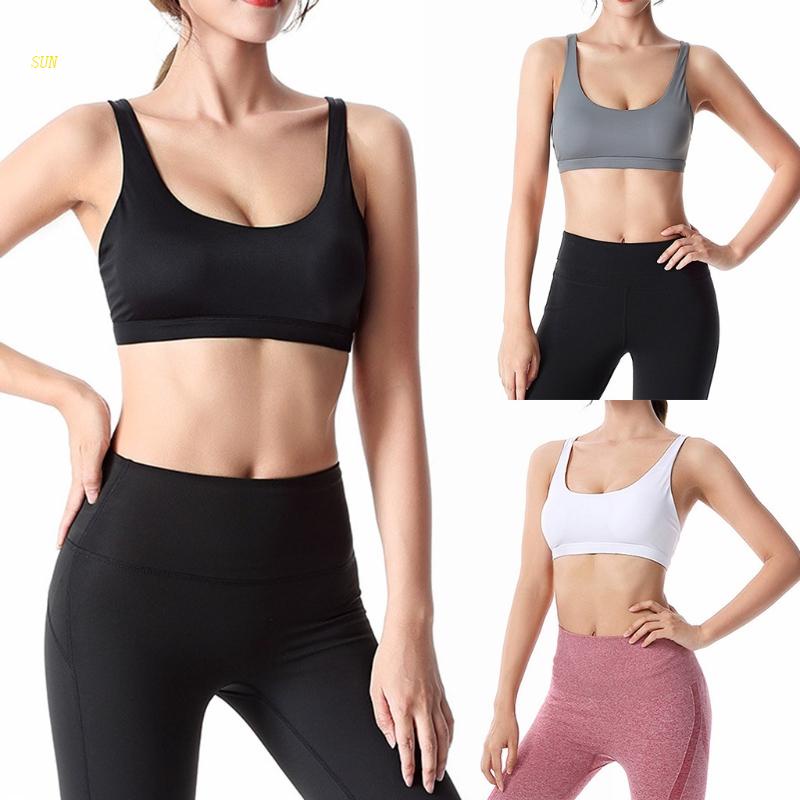 Sun Áo Ngực Thể Thao Có Mút Nâng Ngực Dây Chéo Lưng Có Thể Tháo Rời Hỗ Trợ Luyện Tập Yoga / Thể Thao Dành Cho Nữ