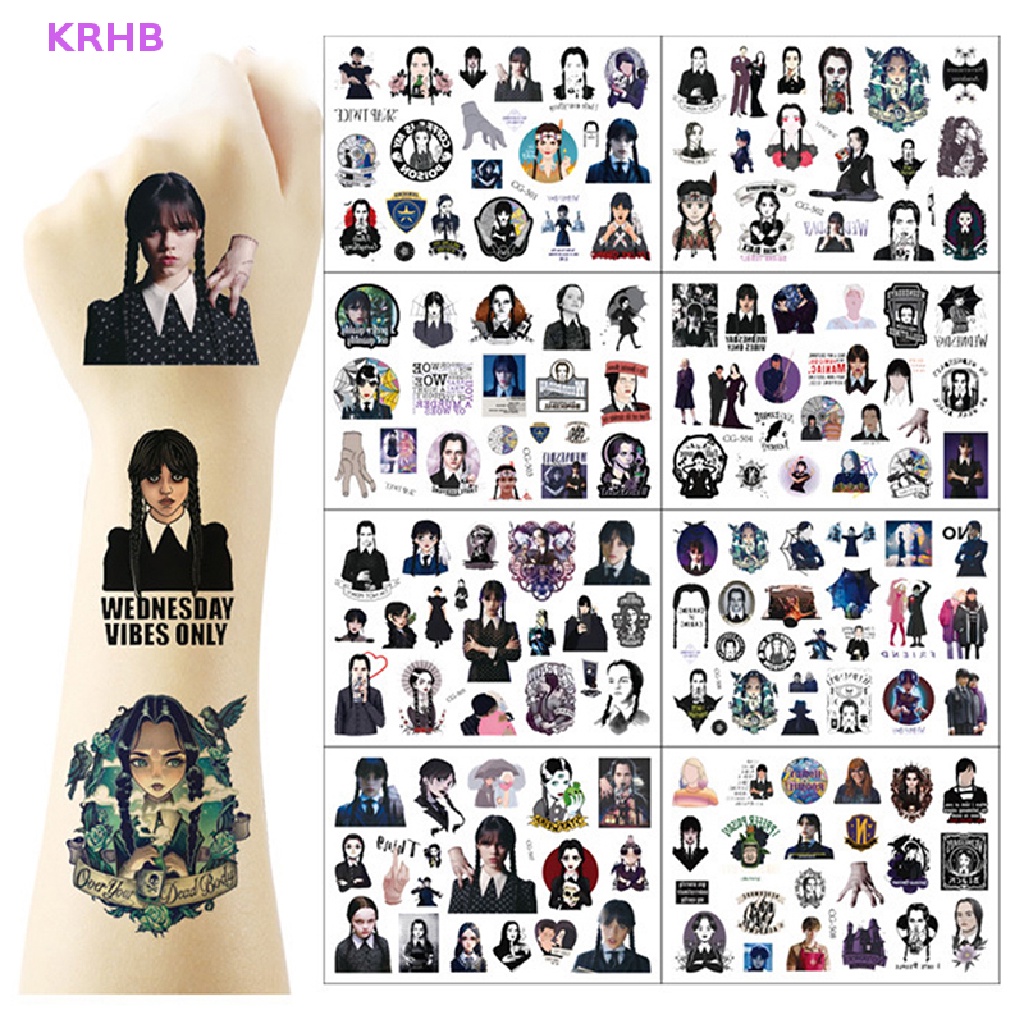 1 Tờ Nhãn Dán Trang Trí Xe Hơi Laptop Chủ Đề Phim Addams Kinh Dị Mỹ Mới