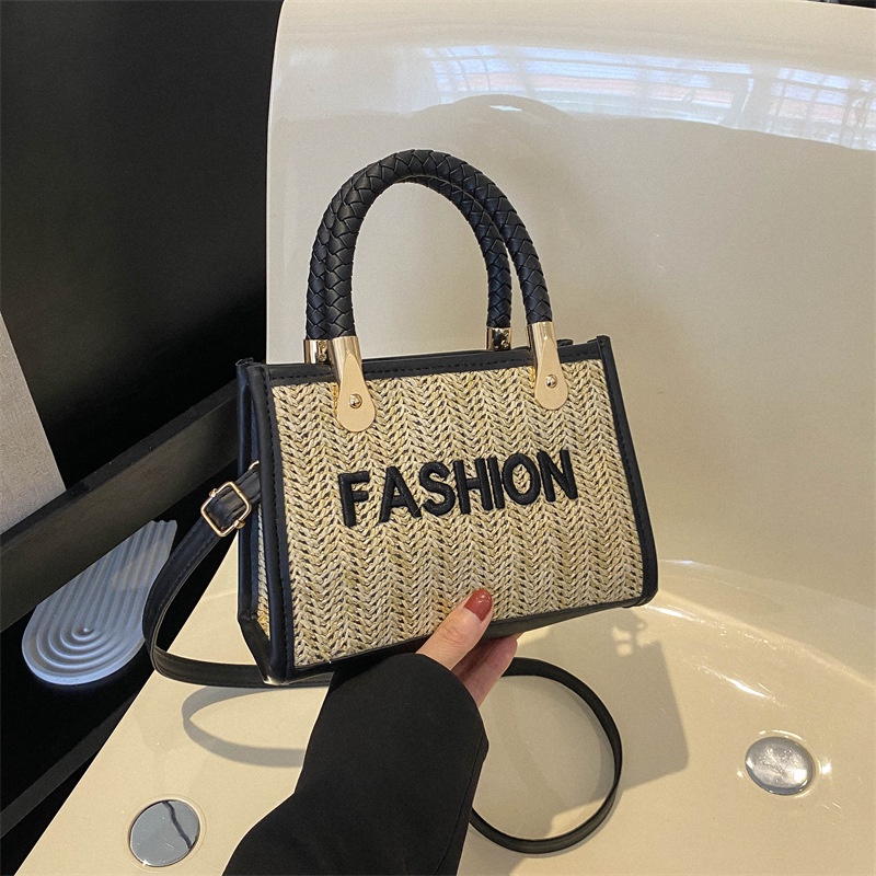 Túi Đeo Chéo Nhỏ Đan Lát In Chữ Phong Cách Hàn Quốc 2023 Cho Nữ