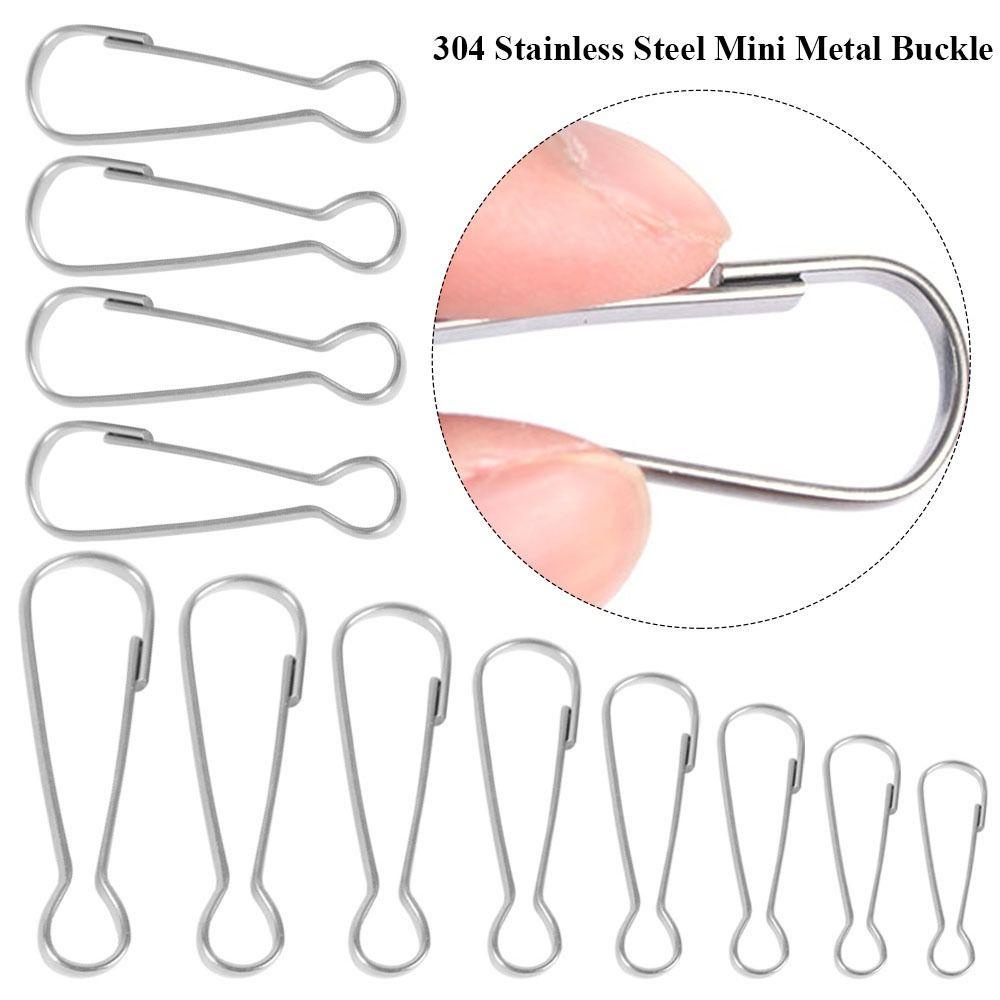 .Set 10 Kẹp Móc Khóa Mini Bằng Thép Không Gỉ 304 DIY Tiện Dụng