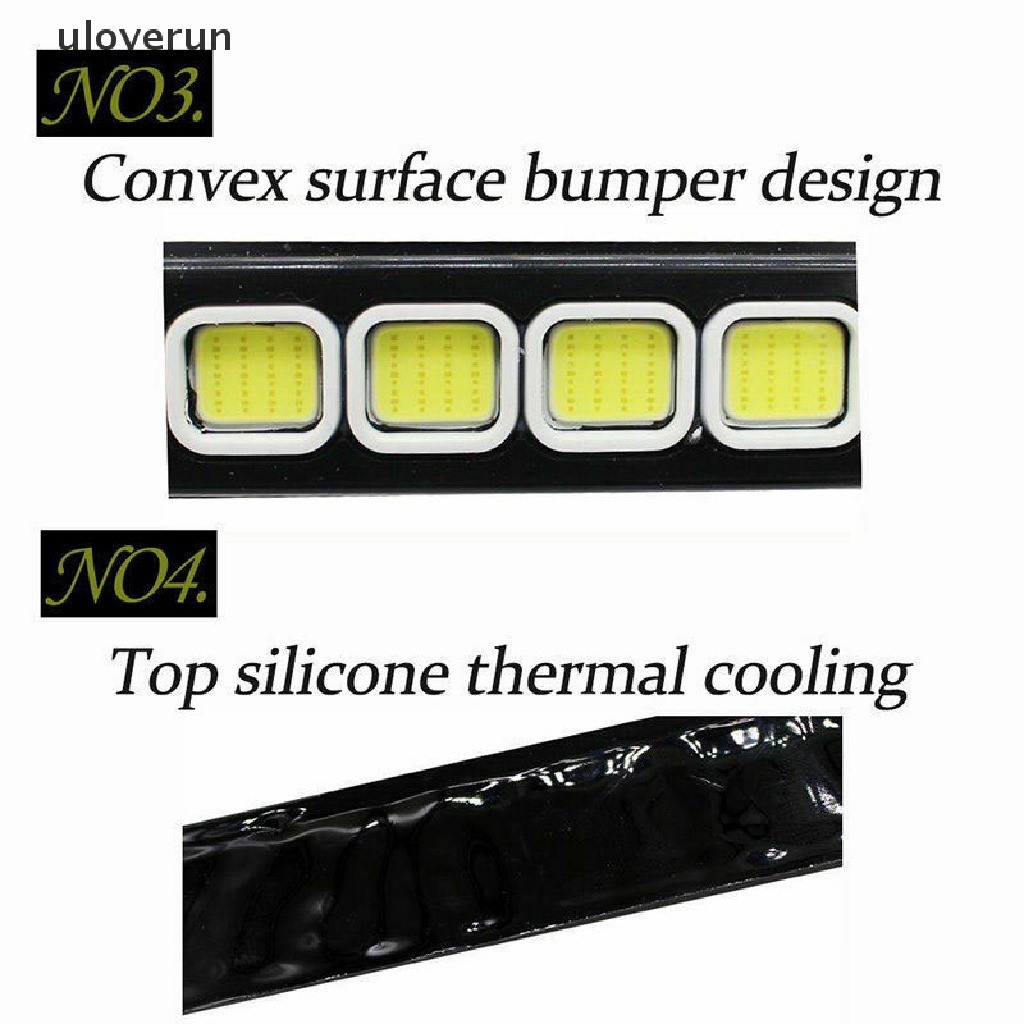 1x 10 Đèn Led 12V DRL COB Chống Nước Sương Mù Chạy Ban Ngày vn Cho Xe Hơi