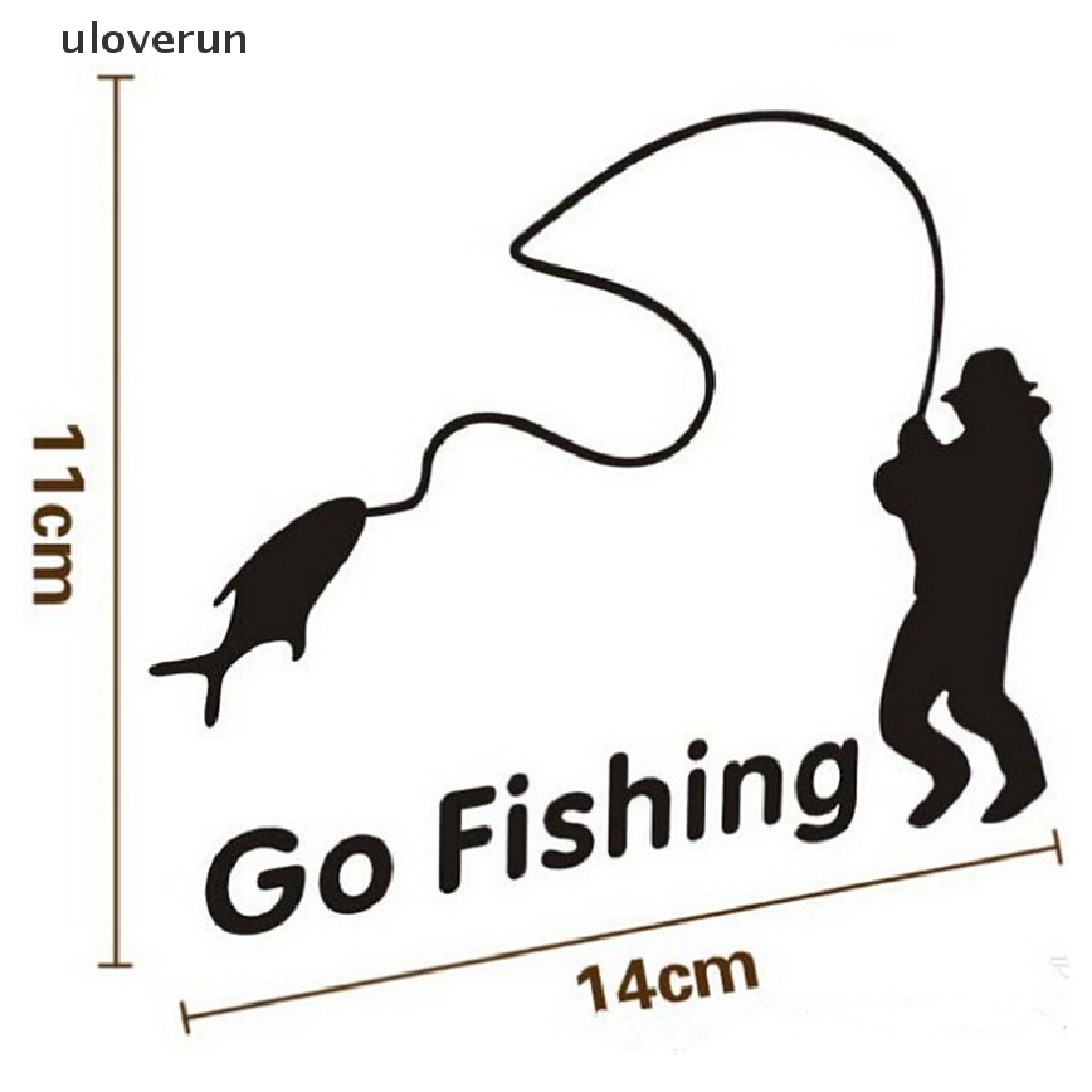 1 X Nhãn Dán Phản Quang Chống Nước Hình Câu Cá Màu Đen vn Cho Xe Hơi uloverun 1 X