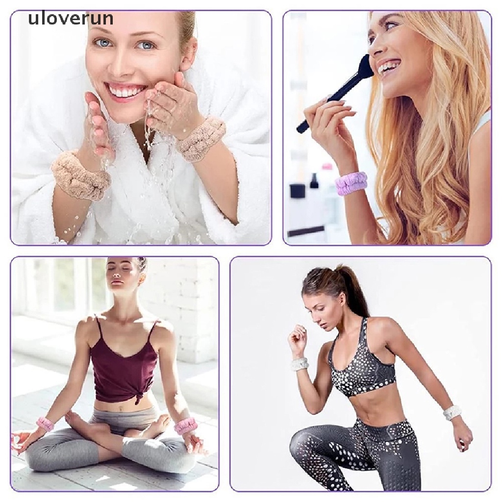 1 Chiếc Băng Đeo Cổ Tay Chạy Bộ Vải Lông Màu Trơn Thấm Hút Tốt