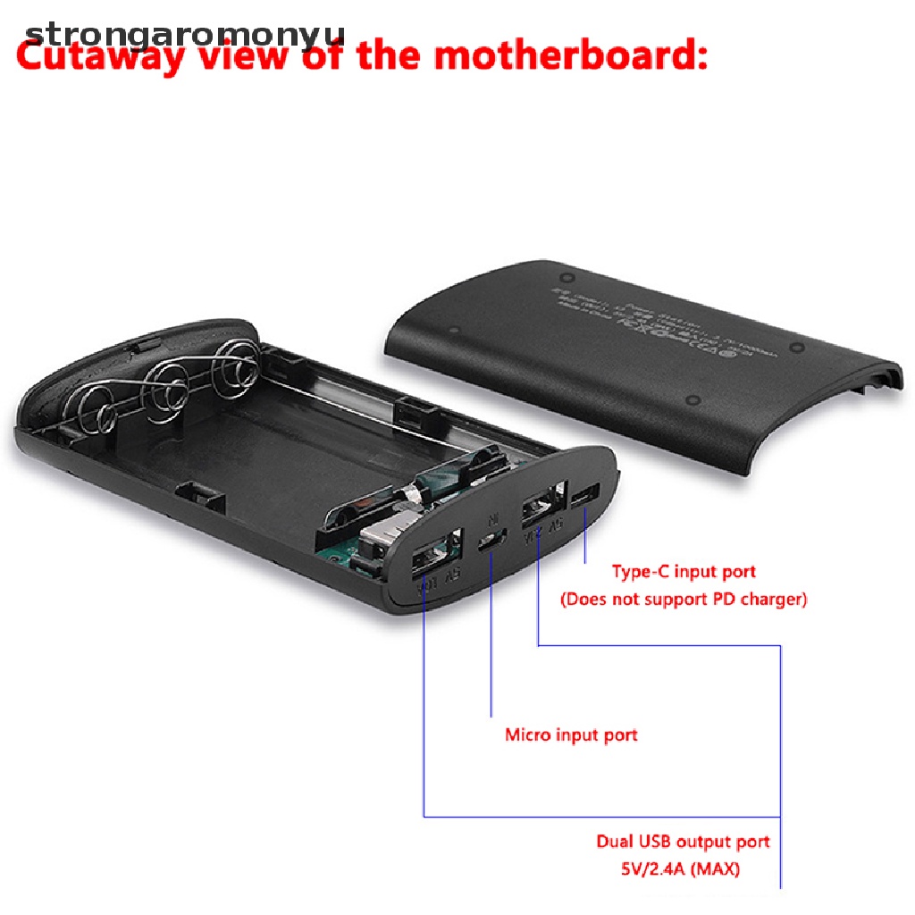 Vỏ Hộp Sạc Dự Phòng 3 Ngăn 3.7V 18650 DIY Tiện Dụng