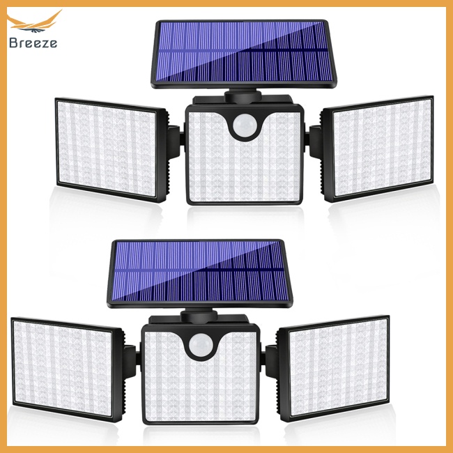 Đèn Led 3 Bóng 266 Bóng Ip65 Gắn Tường Cảm Biến Chuyển Động Tiết Kiệm Năng Lượng Chống Thấm Nước Tiện Dụng