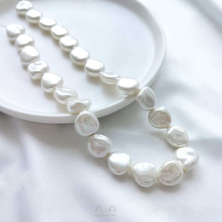 Vỏ Sò Đính Ngọc Trai Hình Tròn / Trái Tim Dùng Làm Trang Sức diy