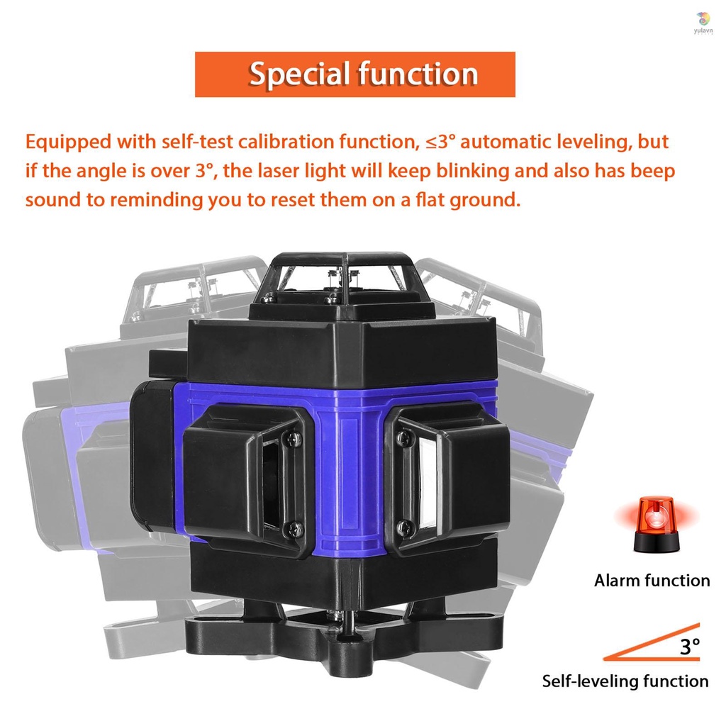 Đèn Laser Đa Năng 4D 16 Đường 3 Cấp Độ 4D Chất Lượng Cao° Máy Cân Bằng Pin Lithium Tự Điều Chỉnh Chuyên Dụng