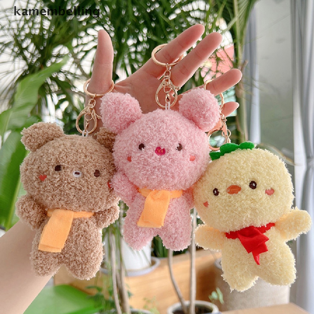 Móc Khóa Hình Thú Nhồi Bông Mềm Mại Dễ Thương