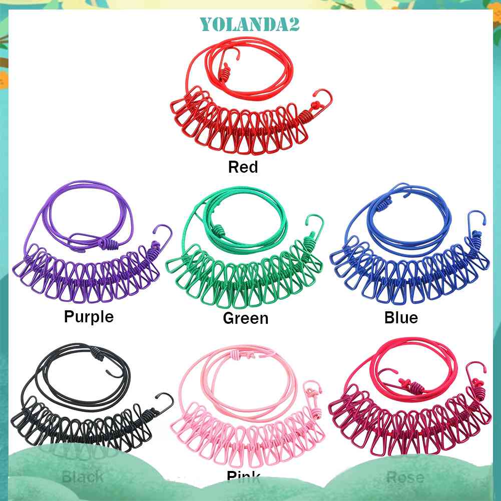 Dây Phơi Quần Áo Có Thể Gấp Gọn Kèm Kẹp Tiện Dụng Cho Gia Đình / Ban