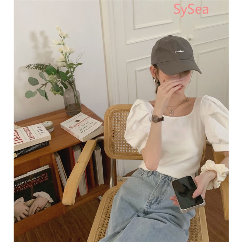 Áo Kiểu Tay Phồng Hở Lưng Thắt Nơ Phong Cách Pháp Cho Nữ