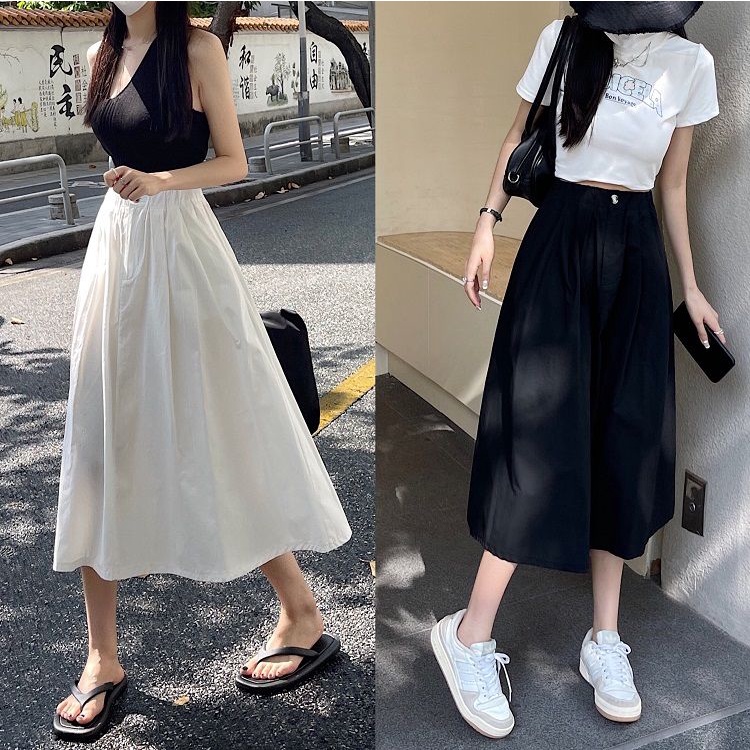COZOK Chân Váy Lửng Lưng Cao Thời Trang Dễ Phối Đồ