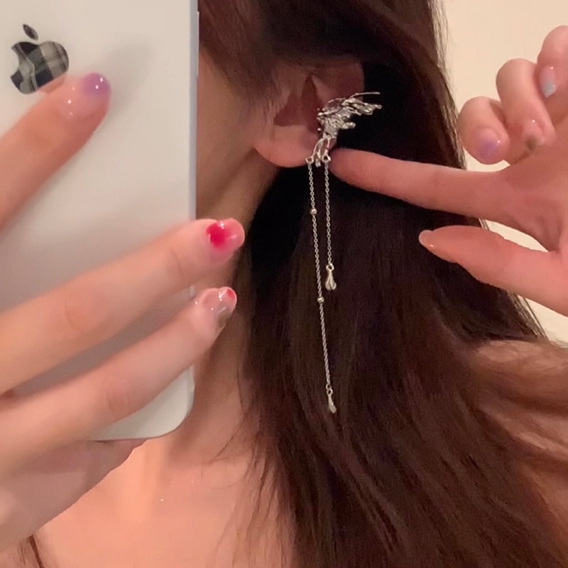 Bông Tai Kim Loại Dạng Lỏng Hình Cánh Bướm Thời Trang 2023 Dành Cho Nữ