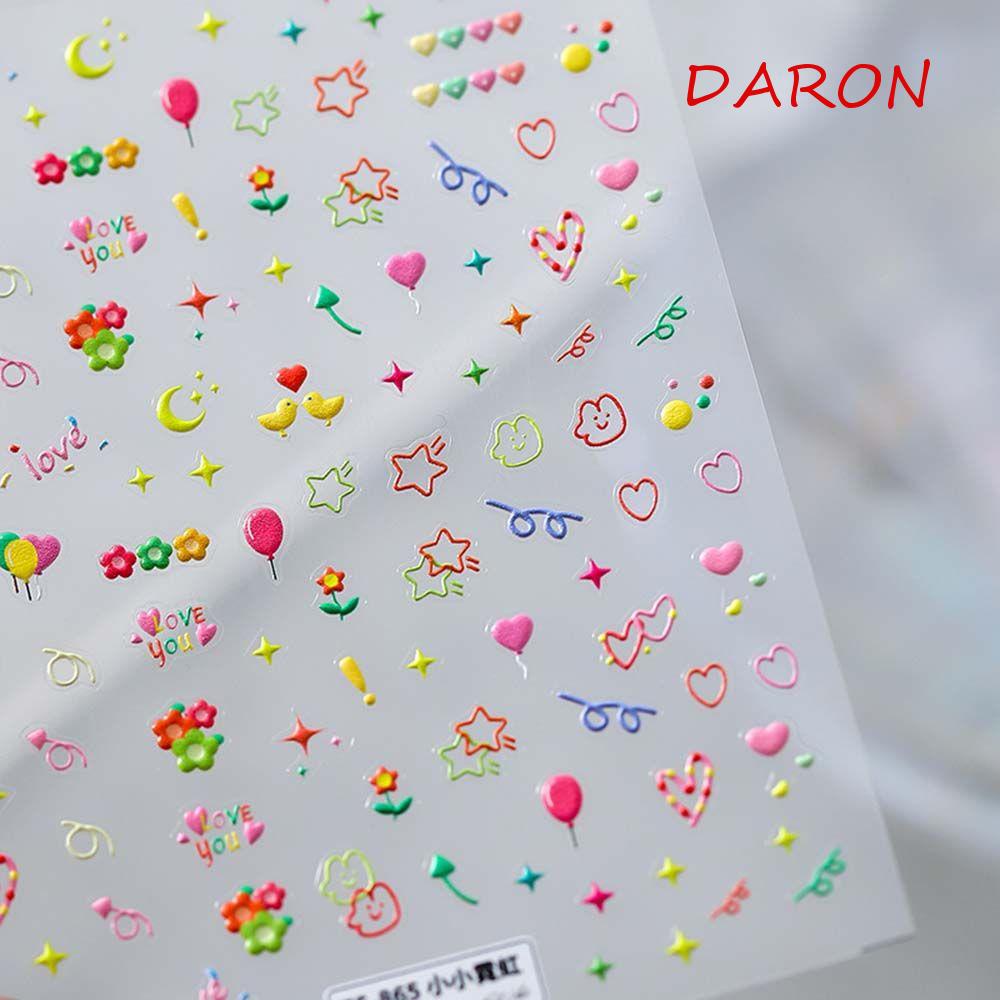 Miếng Dán Trang Trí Móng Tay Họa Tiết Khủng Long Hoạt Hình 5D Siêu Mỏng