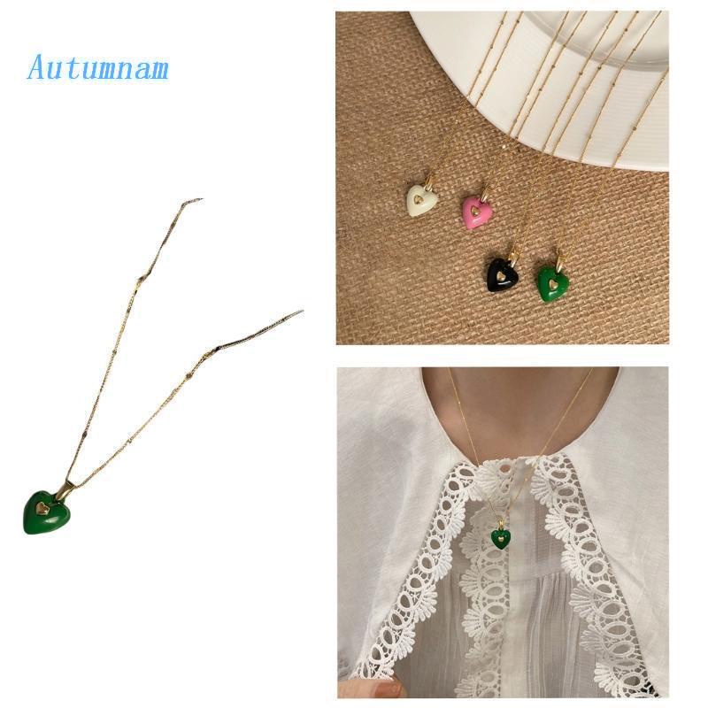 Dây Chuyền Mặt Hình Trái Tim Đính Pha Lê Dễ Thương Cho Nữ