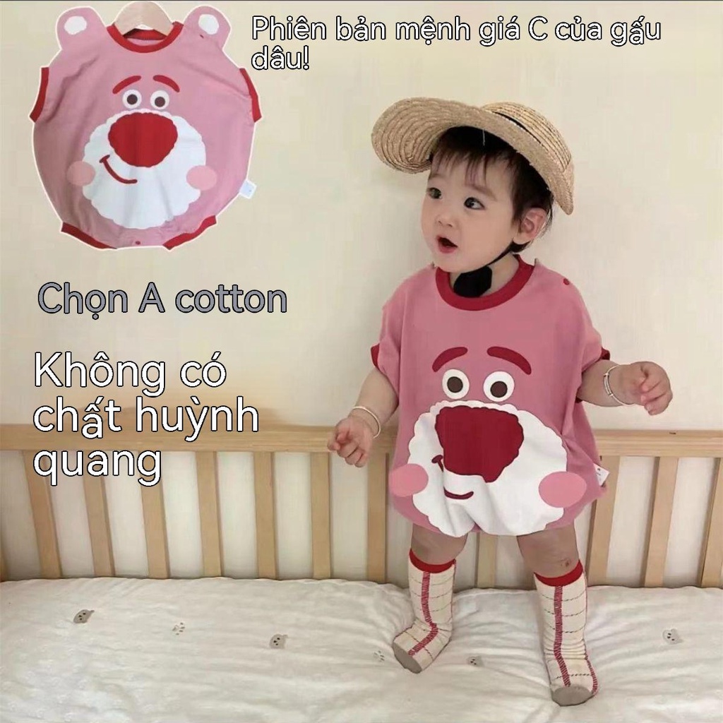 Bộ Áo Liền Quần Tam Giác Dáng Rộng In Hoạt Hình Kiểu Hàn Quốc Dễ Thương Cho Bé