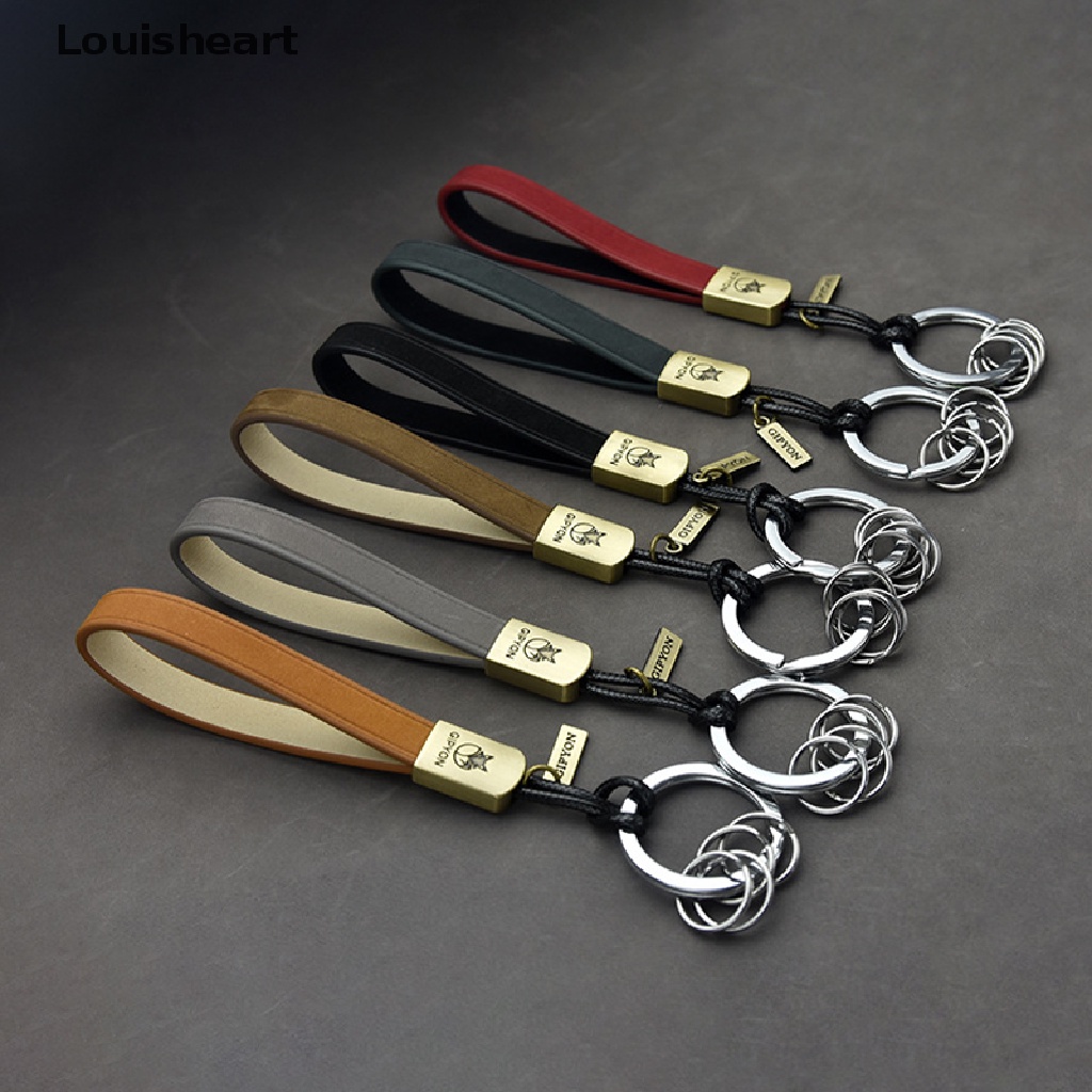 Móc Chìa Khóa Xe Hơi Bằng Da Thật Màu Trơn Sáng Tạo Thương Hiệu Louisheart TFG