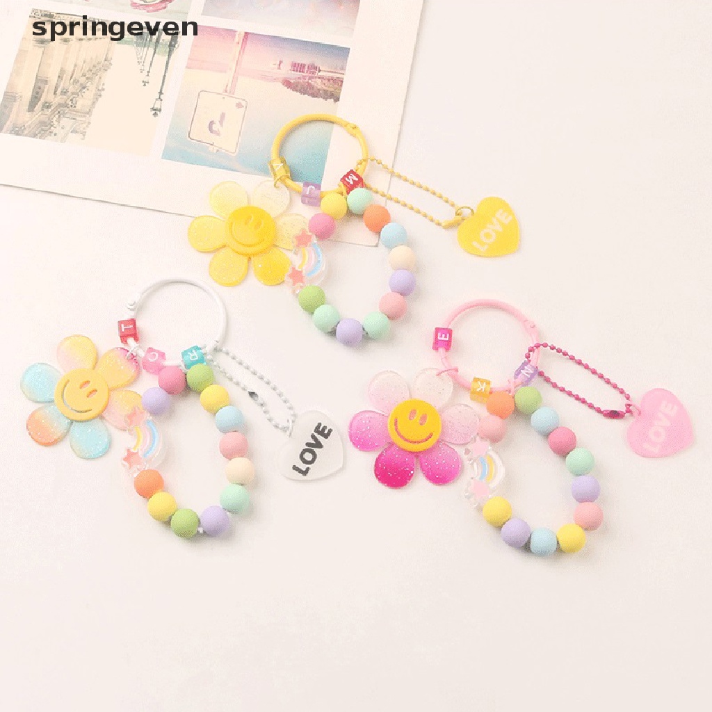Móc Khóa Chuỗi Hạt Hình Hoa Hướng Dương Nhiều Màu Dễ Thương Phong Cách Hàn Quốc Cho Nữ