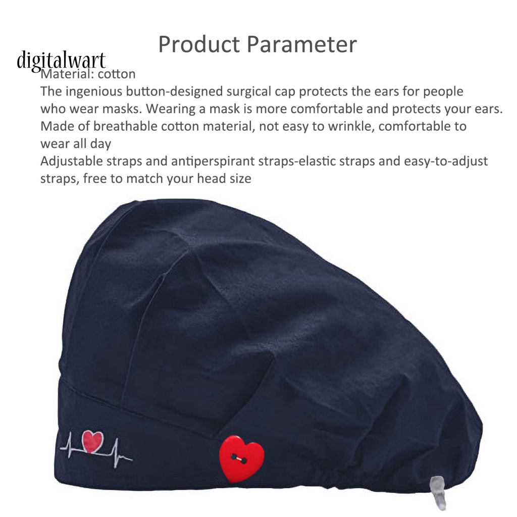 Kỹ Thuật Số| Mũ Lưỡi Trai Thêu Họa Tiết Chấm Bi Phối Nút Có Thể Điều Chỉnh Cho Người Làm Đẹp Beautician