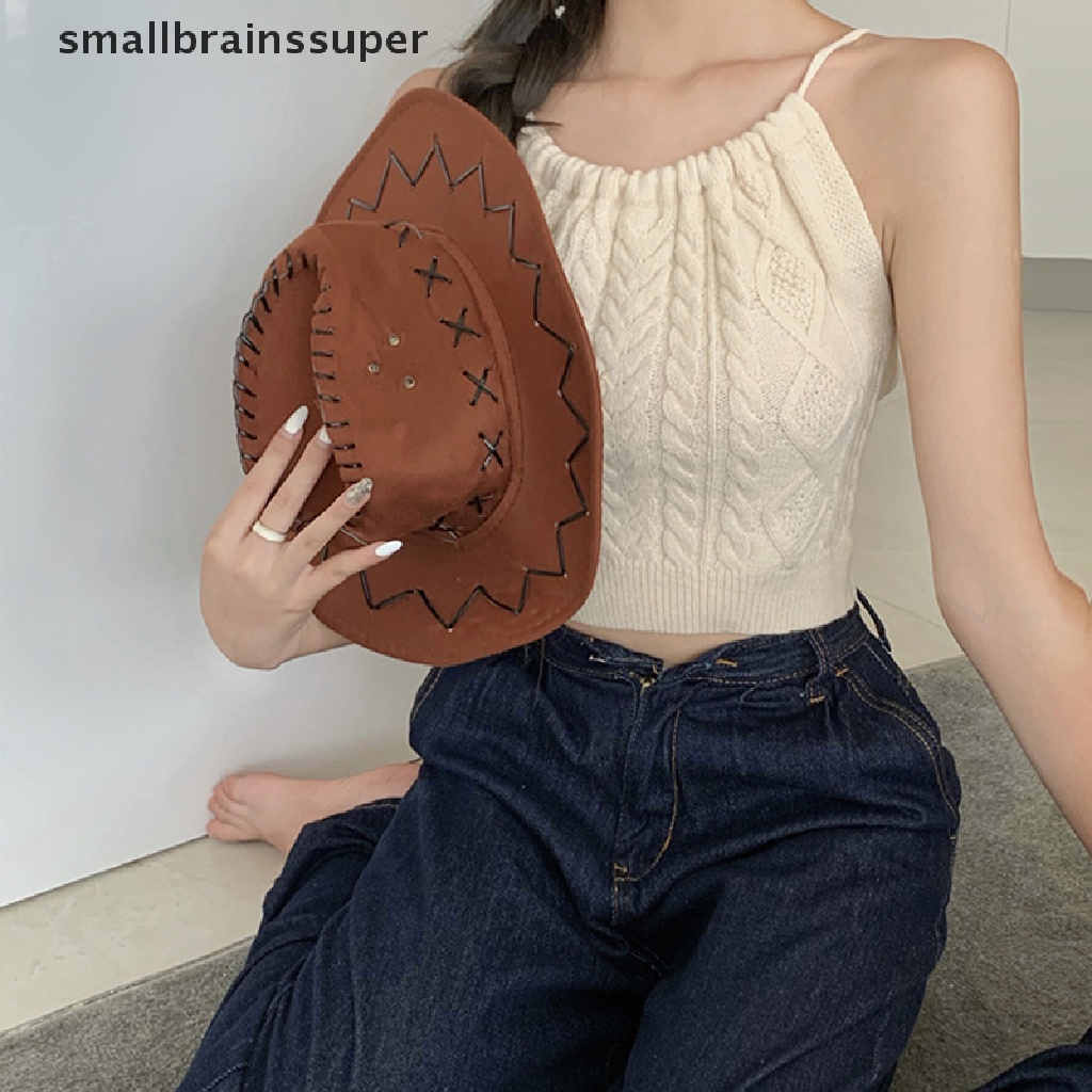 Áo Croptop Dệt Kim Không Tay Hở Lưng Phối Ren Gợi Cảm SBS