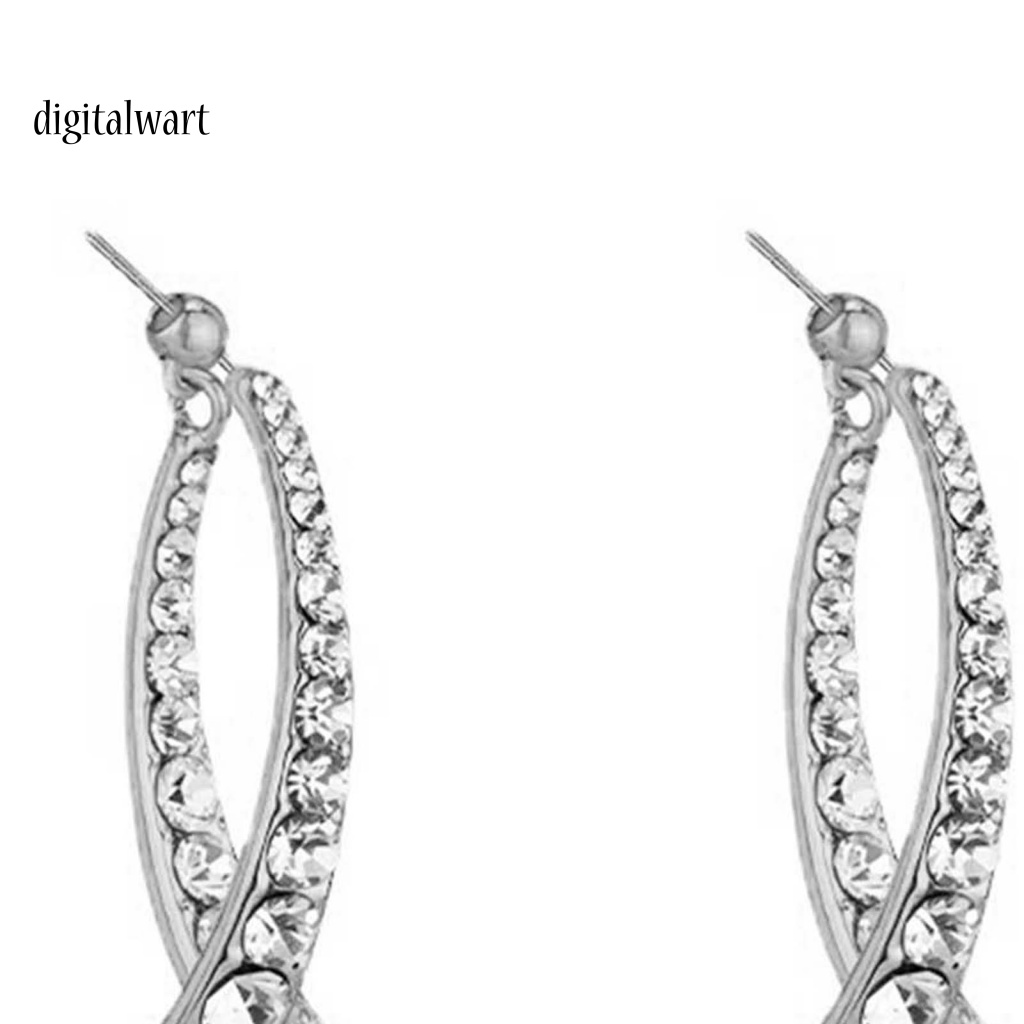 Kỹ Thuật Số| 1 Đôi Bông Tai Hợp Kim Dáng Dài Đính Đá Tinh Xảo Cho Nữ