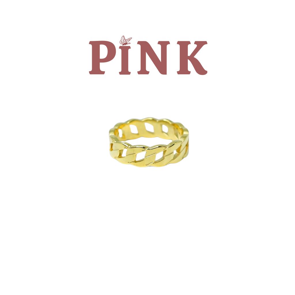 Nhẫn Mắc Xích Cuban 5mm Vàng (thép không gỉ) Gold Ring.