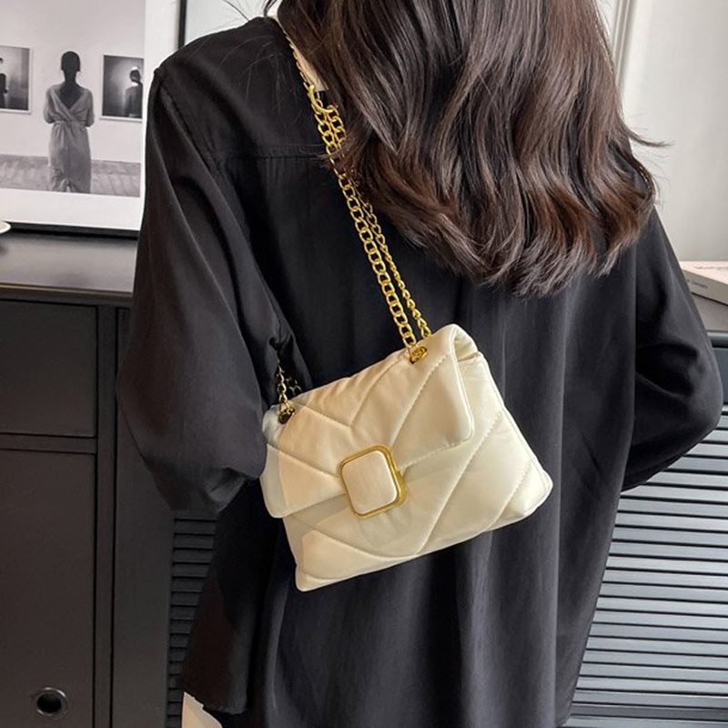 Túi Đeo Chéo Vai Hình Thoi Dây Mắt Xích Thời Trang Dành Cho Nữ