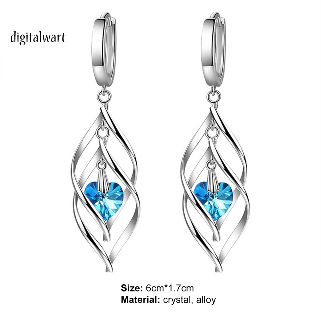 Kỹ Thuật Số| 1 Đôi Khuyên Tai Xoắn Ốc Đính Pha Lê Nhân Tạo Sang Trọng