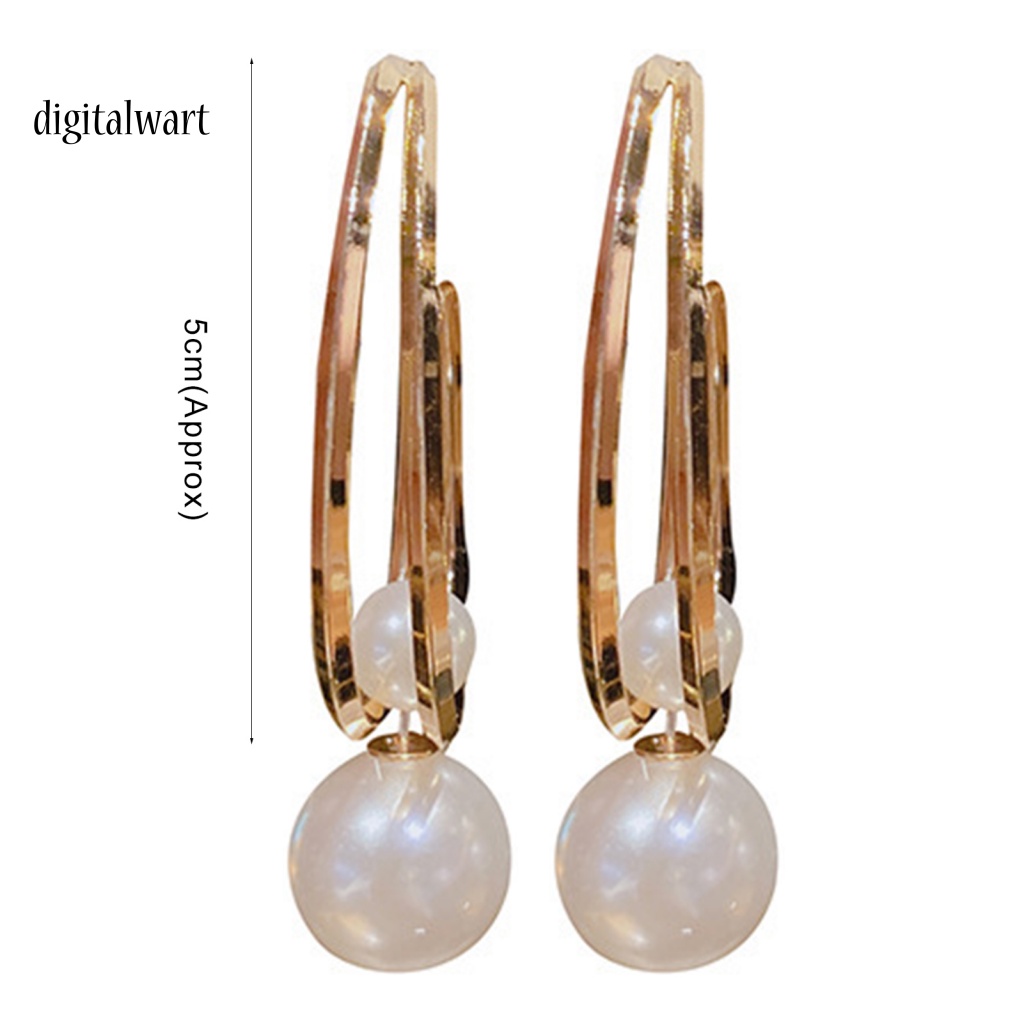 Kỹ Thuật Số| 1 Đôi Bông Tai Tròn Lớn Đính Ngọc Trai Giả Dành Cho Nữ