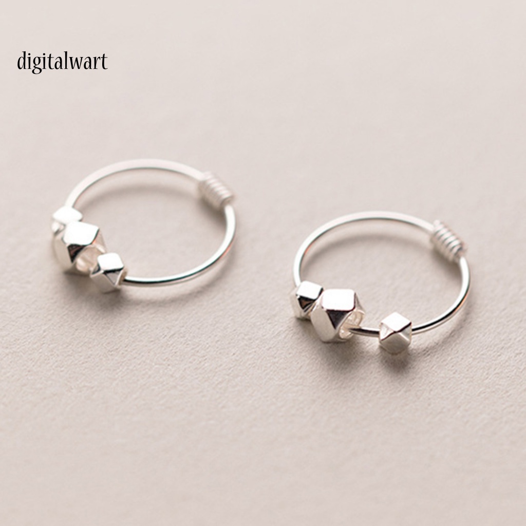 Kỹ Thuật Số| 1 Đôi Bông Tai Tròn / Vuông Đính Hạt Phong Cách Hàn Quốc Thời Trang Hàng Ngày