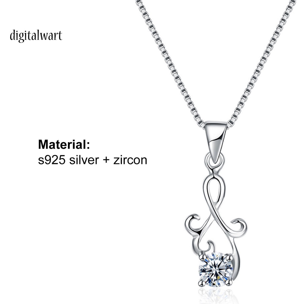 Kỹ Thuật Số| Vòng cổ Bạc 925 Đính Đá Zircon Lấp Lánh Thời Trang Cho Nữ