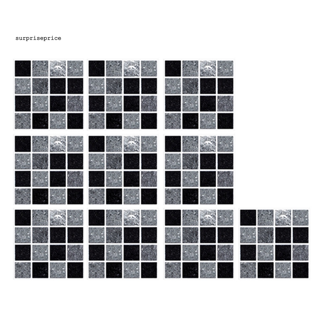 Set 10 Decal dán tường Giả Gạch Vuông 3D Hình Vuông Siêu Dính Dễ Lau Chùi Có Thể Tháo Gỡ Trang Trí Nhà