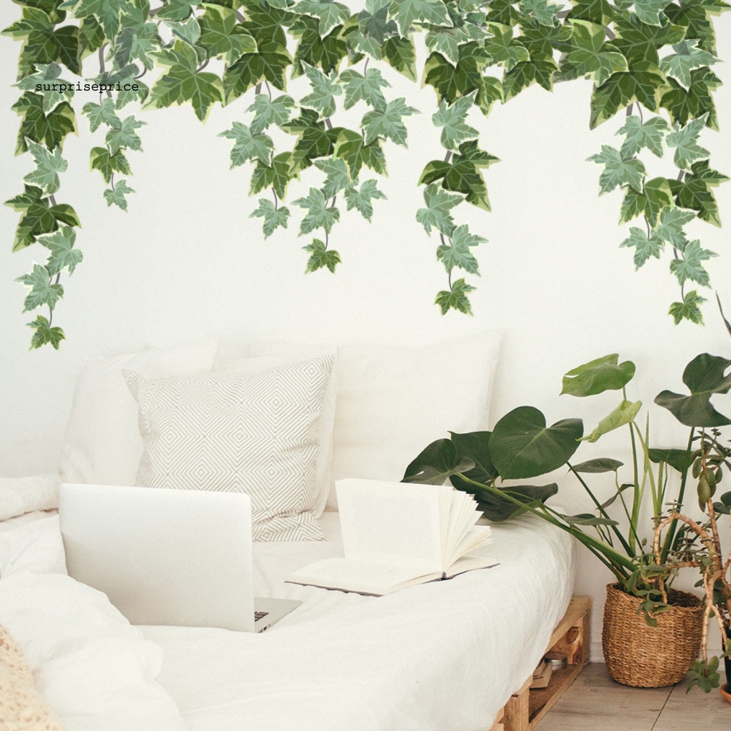 Sticker Dán Tường Bằng PVC Họa Tiết Lá Salix Dễ Thương Bắt Mắt