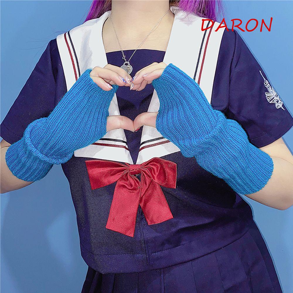 Găng Tay Hở Ngón Màu Sắc Đơn Giản Giữ Ấm Mùa Đông Cho Nữ