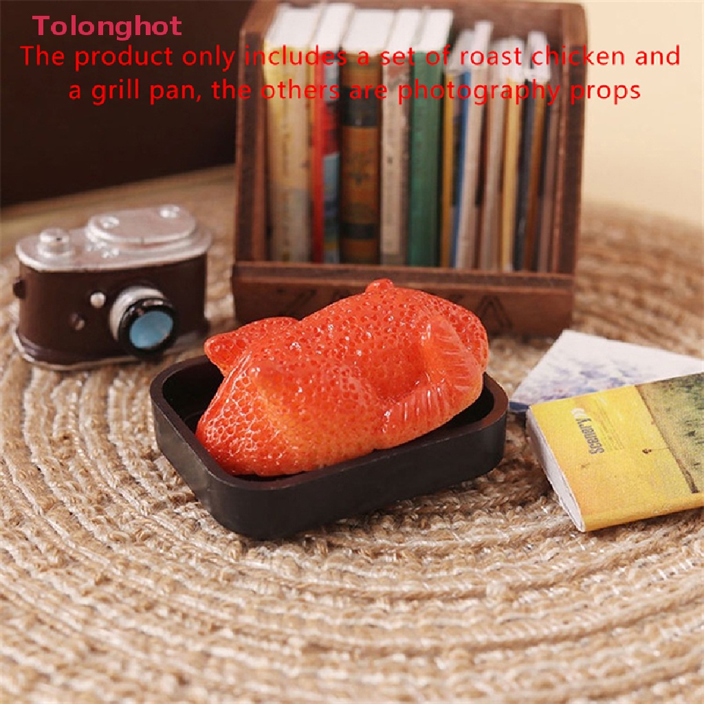 1 Bộ Mô Hình Gà Nướng Có Khay Đựng Thức Ăn Trang Trí Nhà Búp Bê Tỉ Lệ 1: 12