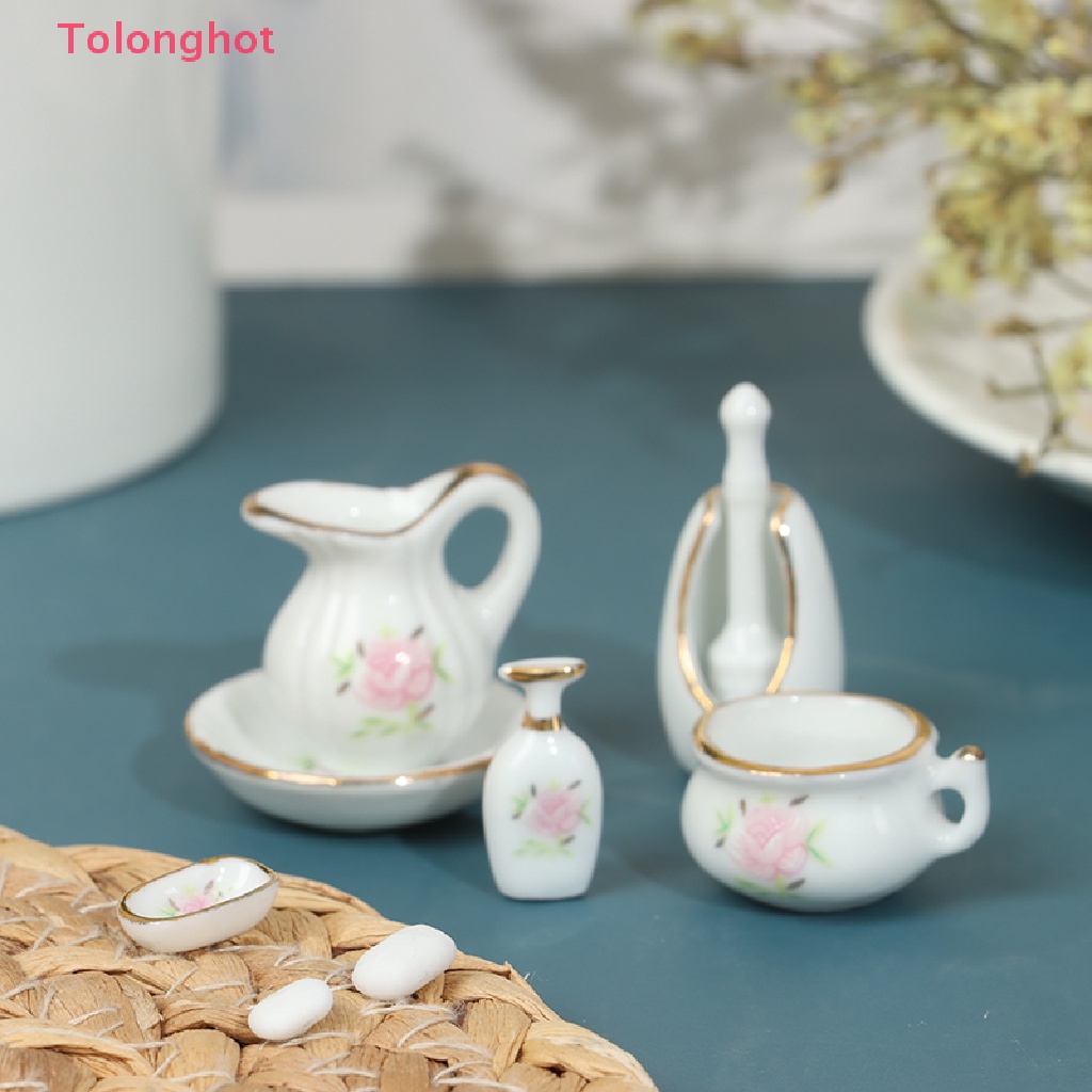 Set 8 Chai Đựng Xà Phòng Bằng Sứ Tỉ Lệ 1 / 12 Trang Trí Nhà Búp Bê