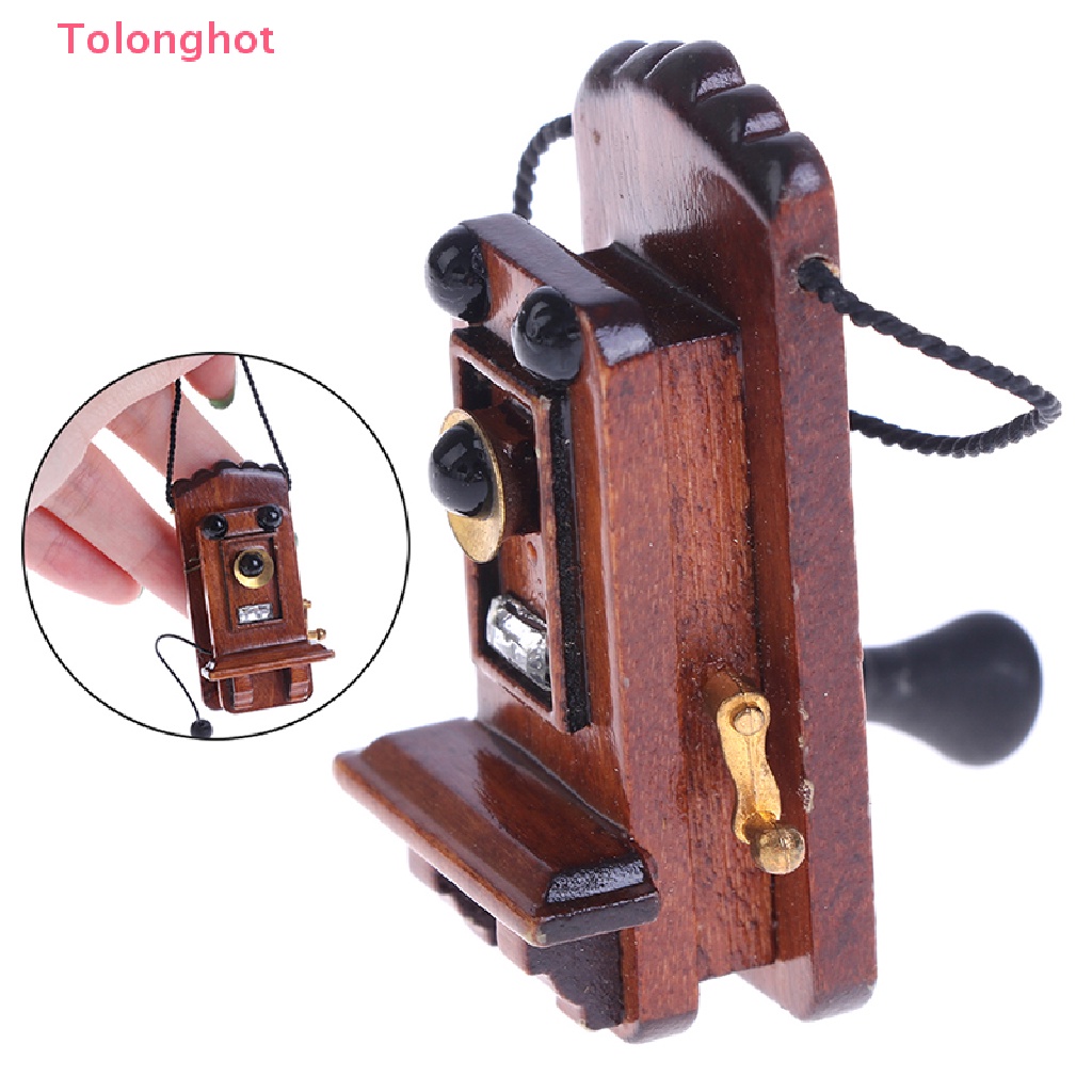 Giá Đỡ Điện Thoại Treo Tường Phong Cách Cổ Điển Cho Nhà Búp Bê Tỉ Lệ 1: 12