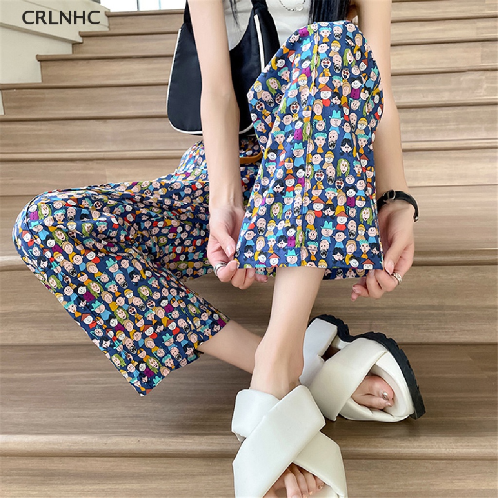 Quần dài CRLNHC vn cạp cao ống rộng in họa tiết chống muỗi cho nữ
