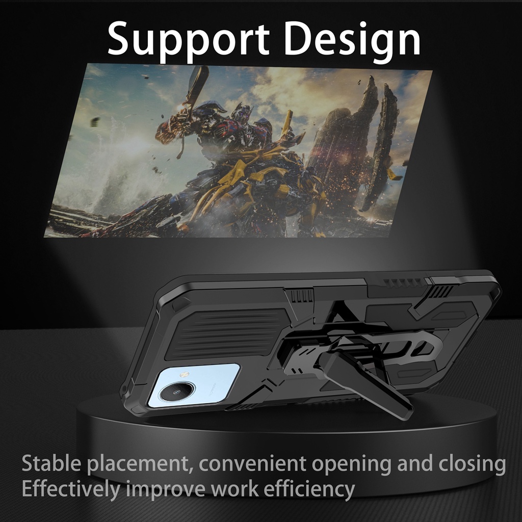 Ốp Điện Thoại Nhựa Cứng Chống Sốc Có Kẹp Kim Loại Cho Realme C30 C31 C33 C35 C20 C21 C21Y C25Y 5 6 7 8 9 Pro