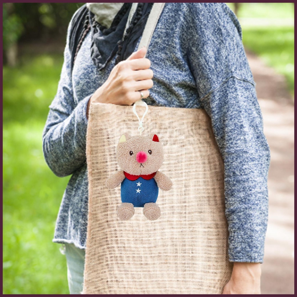 Móc Khóa Thỏ Nhồi Bông Mặt Cười Dễ Thương