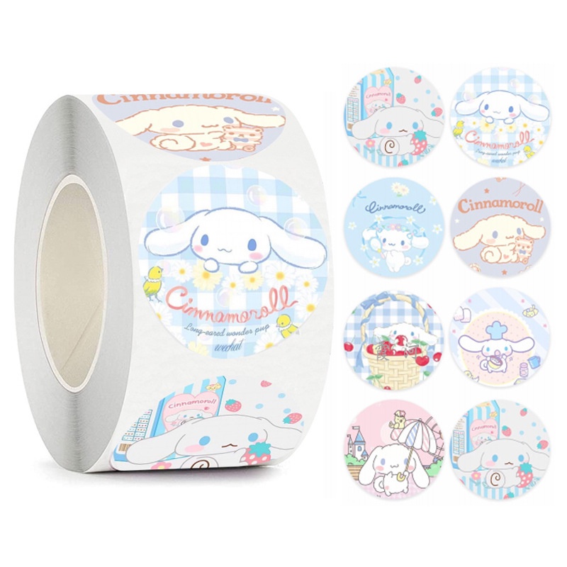 Cuộn 200 Miếng Dán Hình Sanrio Dễ Thương Dùng Làm Quà Tặng Cho Bé