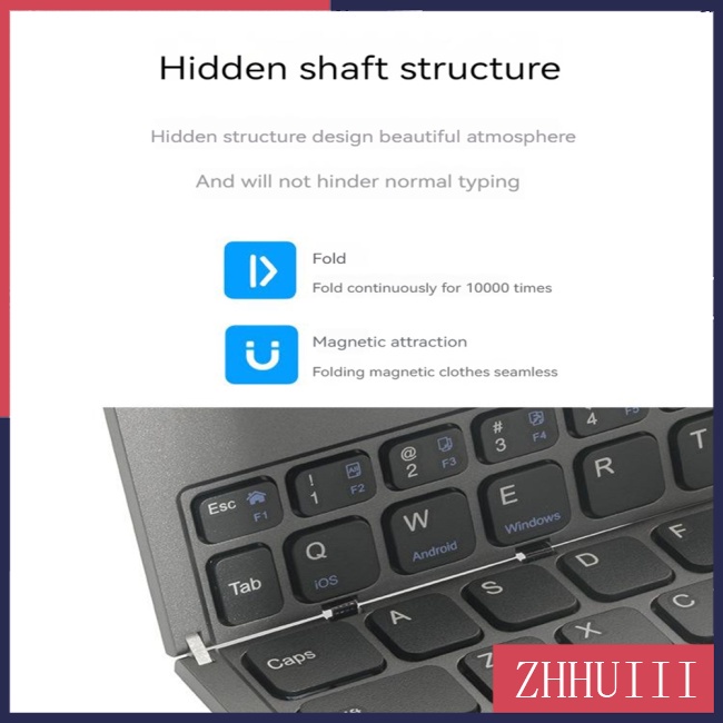 Bàn Phím Bluetooth Mini Có Thể Gấp Gọn Kèm Giá Đỡ Tiện Dụng Cho Điện Thoại / Máy Tính Bảng