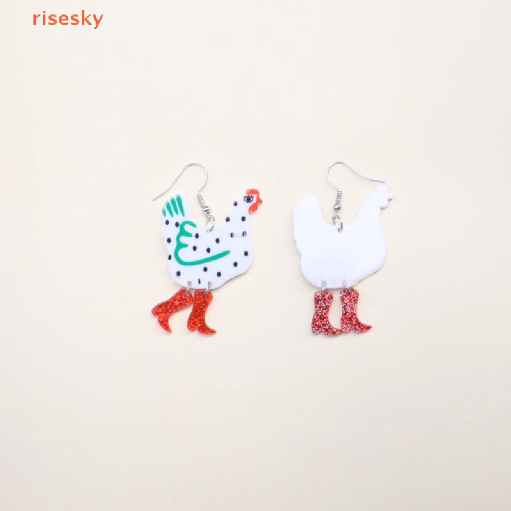 [risesky] Bông Tai Hình Gà Con Dễ Thương Cá Tính Cho Nữ