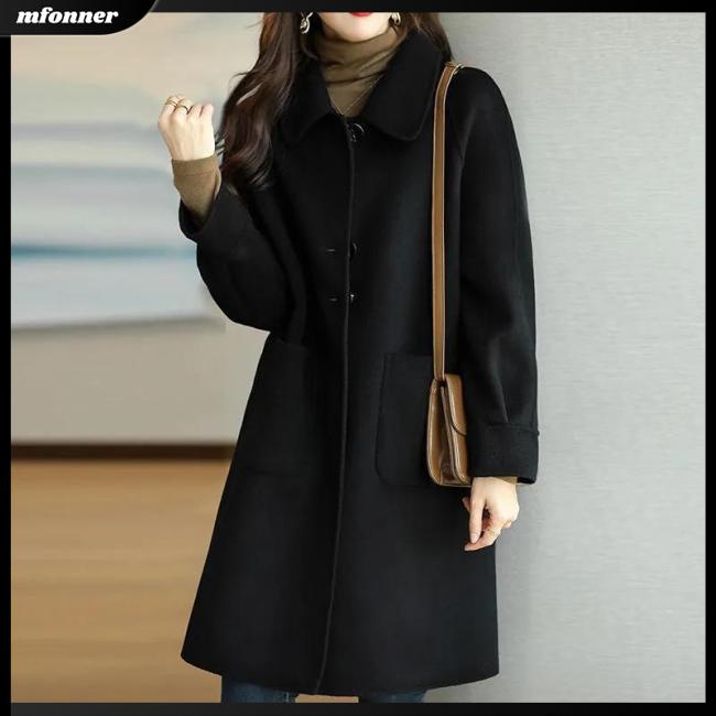 Áo Khoác Len Dày Tay Dài Màu Sắc Thời Trang Cho Nữ