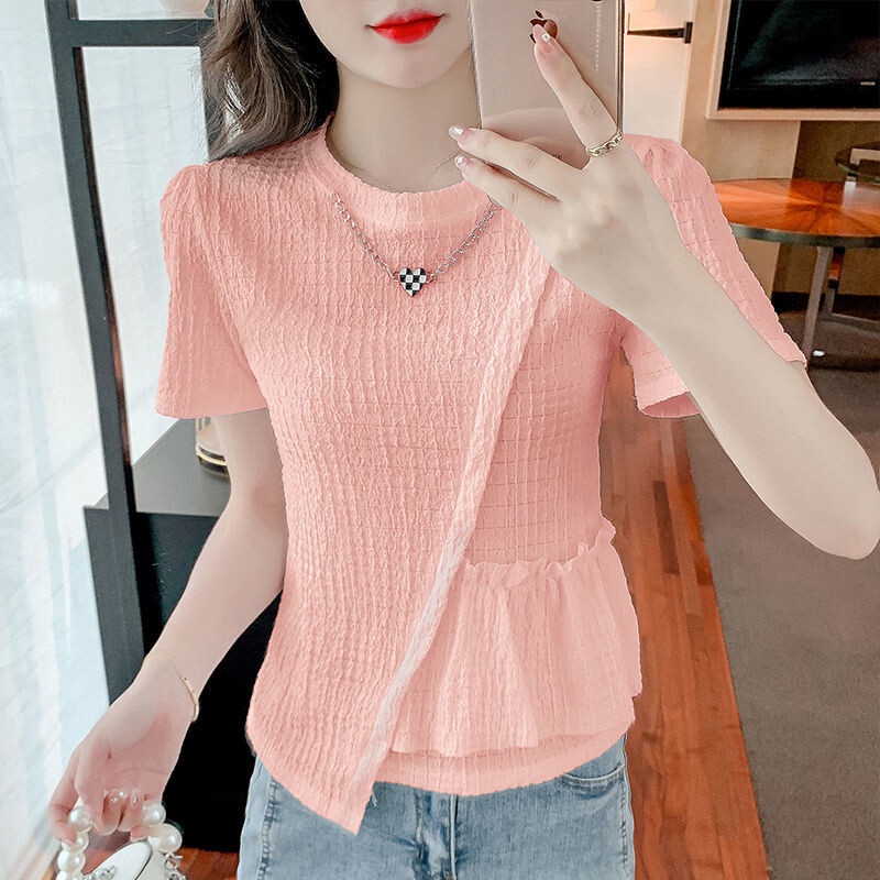 Áo Sơ Mi Chiffon Tay Ngắn Thời Trang Mùa Hè 2023 Phong Cách Hàn Quốc Dành Cho Nữ