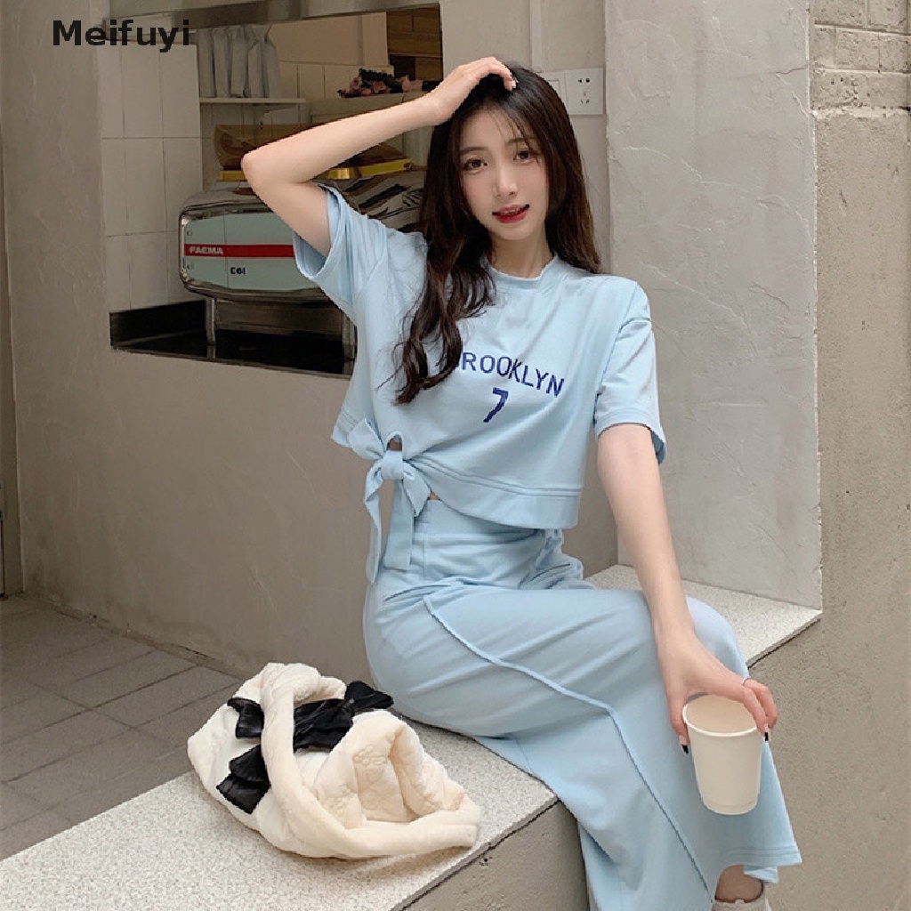 Bộ Áo In Chữ + Chân Váy Dài Dáng Ôm Phong Cách Hàn Quốc Thời Trang Cho Nữ