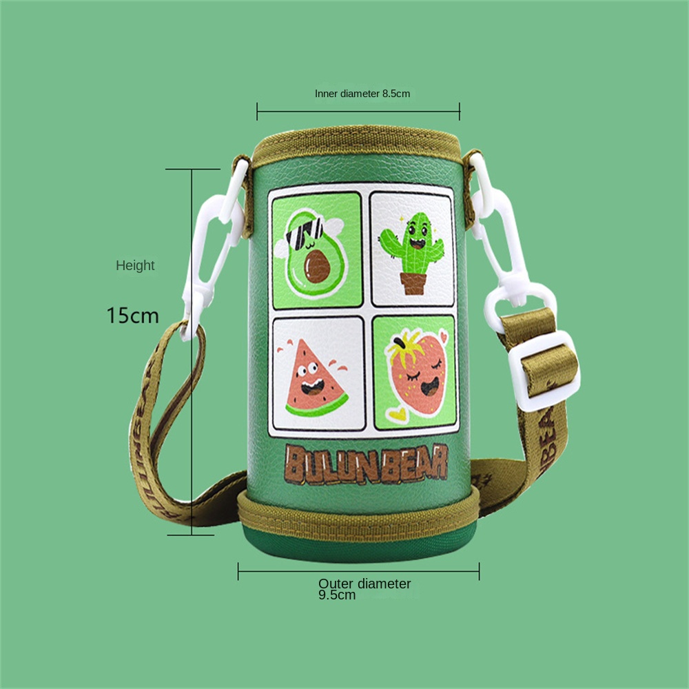 Vỏ Bọc Bình Nước Giữ Nhiệt Bằng PU Họa Tiết Hoạt Hình Dễ Thương Có Thể Tháo Rời Cho Bé