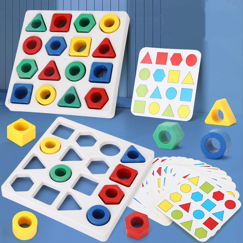 Đồ Chơi Lắp Ráp Hình Học 3D Nhiều Màu Sắc Theo Phương Pháp Montessori Cho Trẻ Em DIY