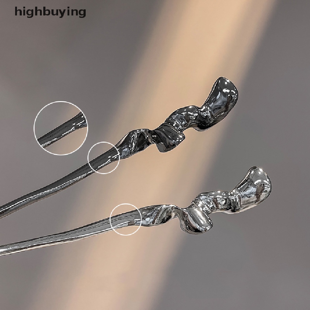 Kẹp Tóc Xoắn Bằng Kim Loại Kiểu Dáng Hình Học Thời Trang